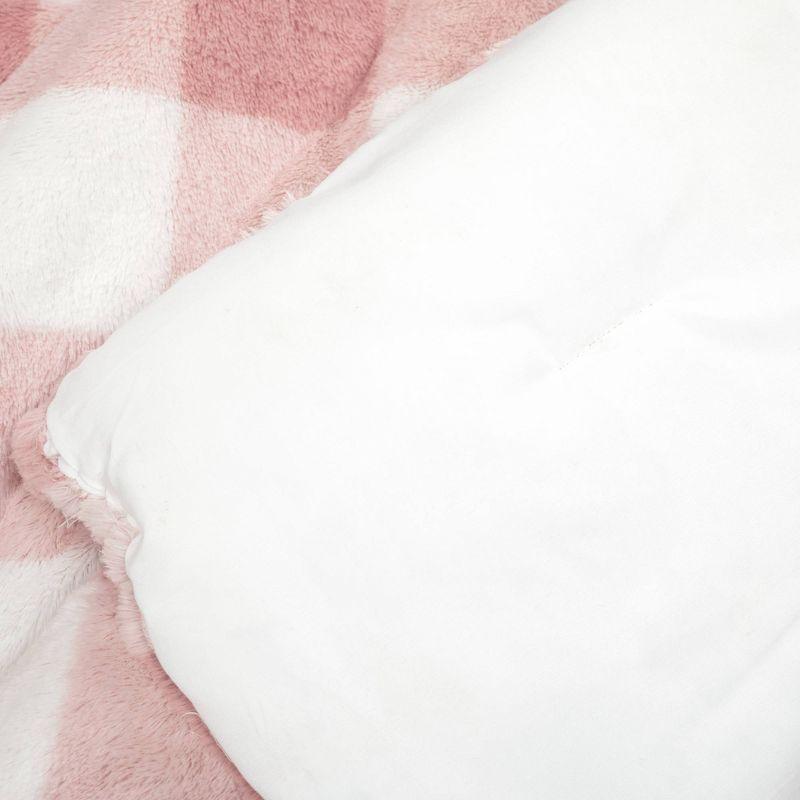 Lush Decor Plaid Faux Fur Microfiber 2 Piece Comforter Set (Set of 2)
