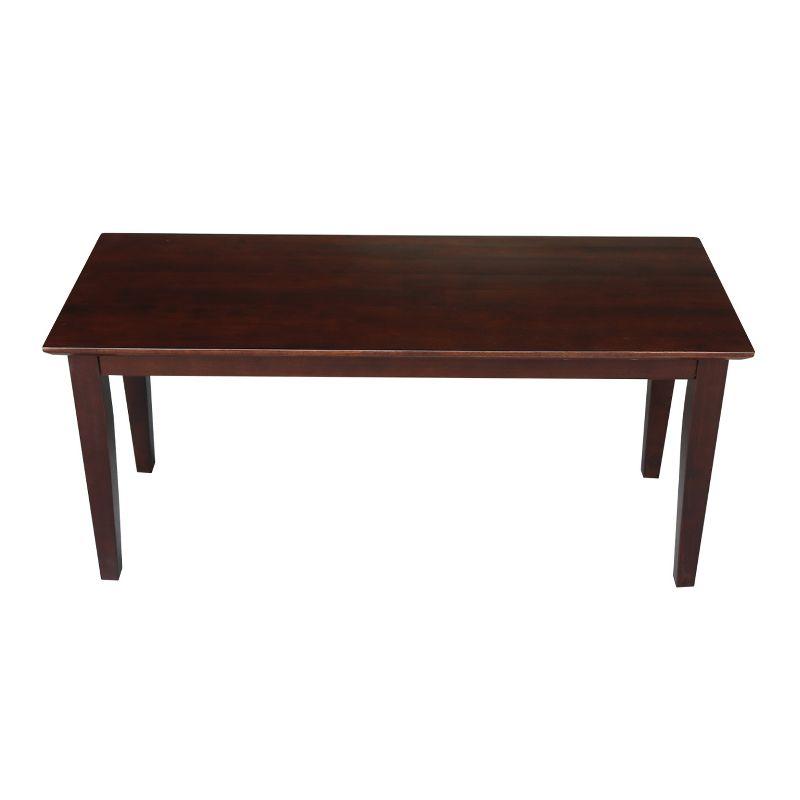 Brookshire Bench - Rich Mocha - International Concepts: Hardwood Frame, 400lb Capacity, Spot Clean