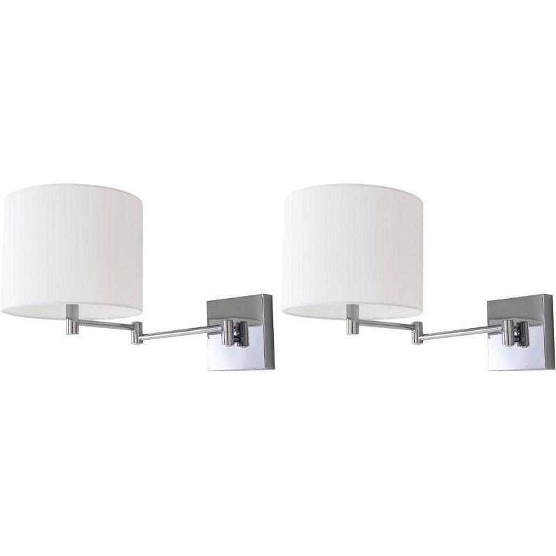 Lillian Chrome Polished Transitional Wall Sconce Set of 2