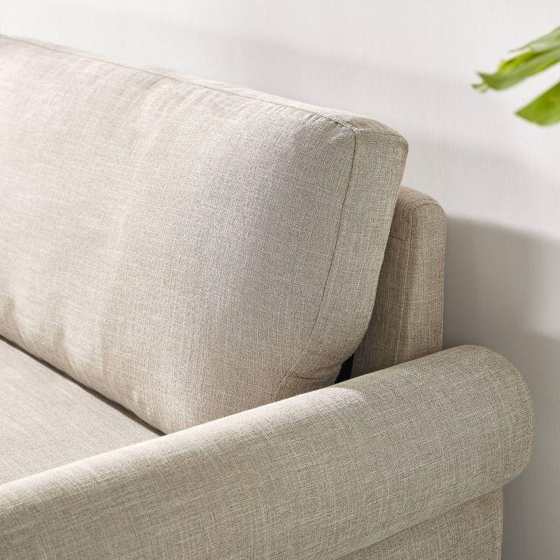 78" Josh Sofa Beige - Zinus: Easy-to-Clean, Woven Fabric, Seats Three, Tool-Free Assembly