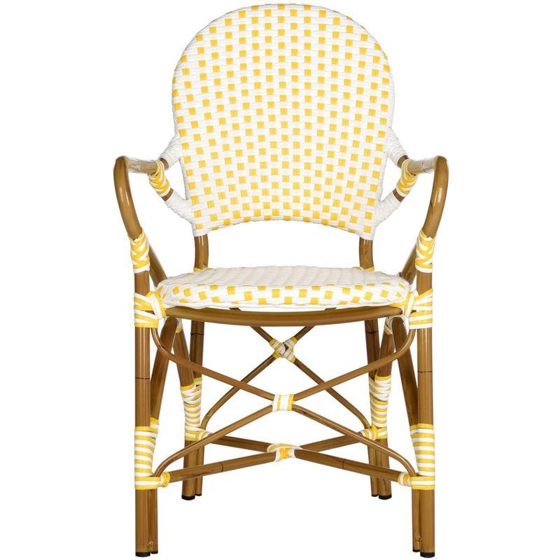 Hooper Arm Chair (Set Of 2) - Indoor/Outdoor - FOX5209 - Yellow/White - Safavieh