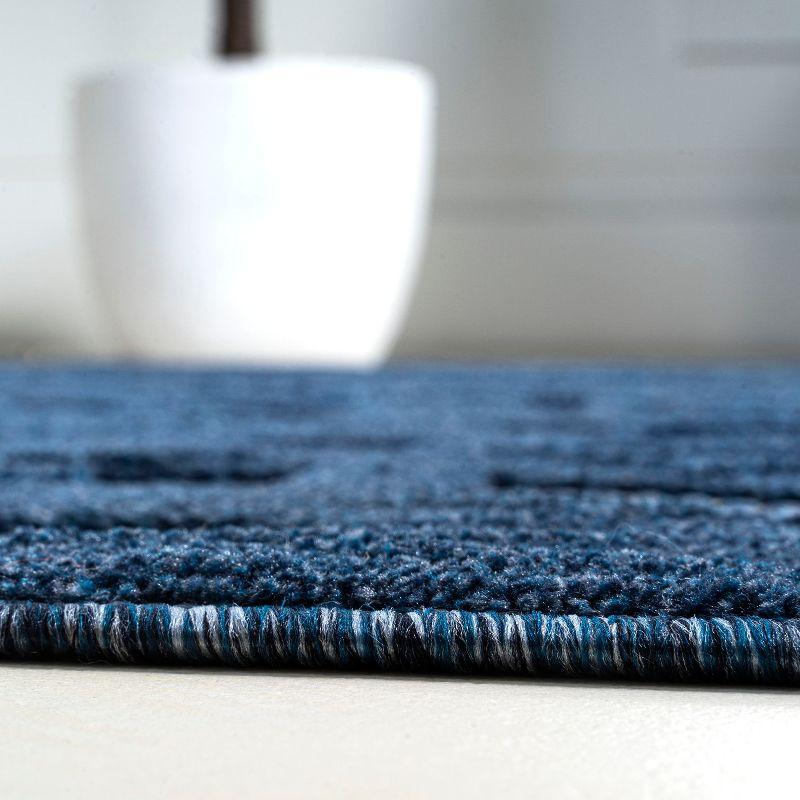 5'x8' Talaia Neutral Geometric Indoor/Outdoor Area Rug, Navy - JONATHAN Y