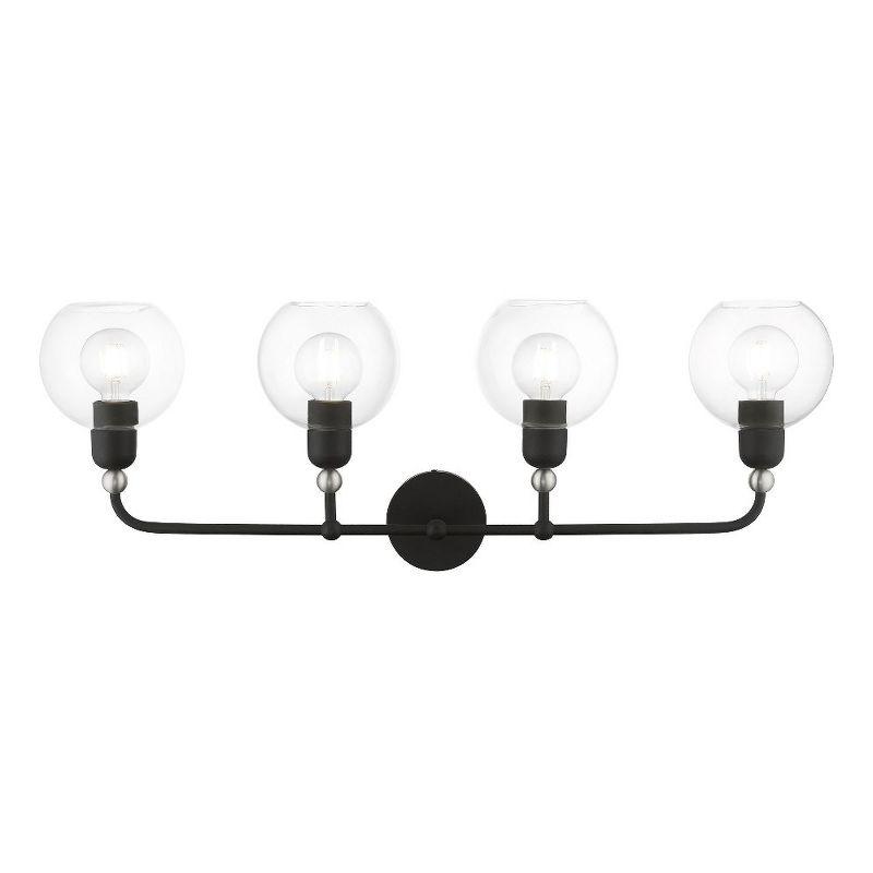 Livex Lighting Downtown 4 - Light Vanity in  Black/Brushed Nickel