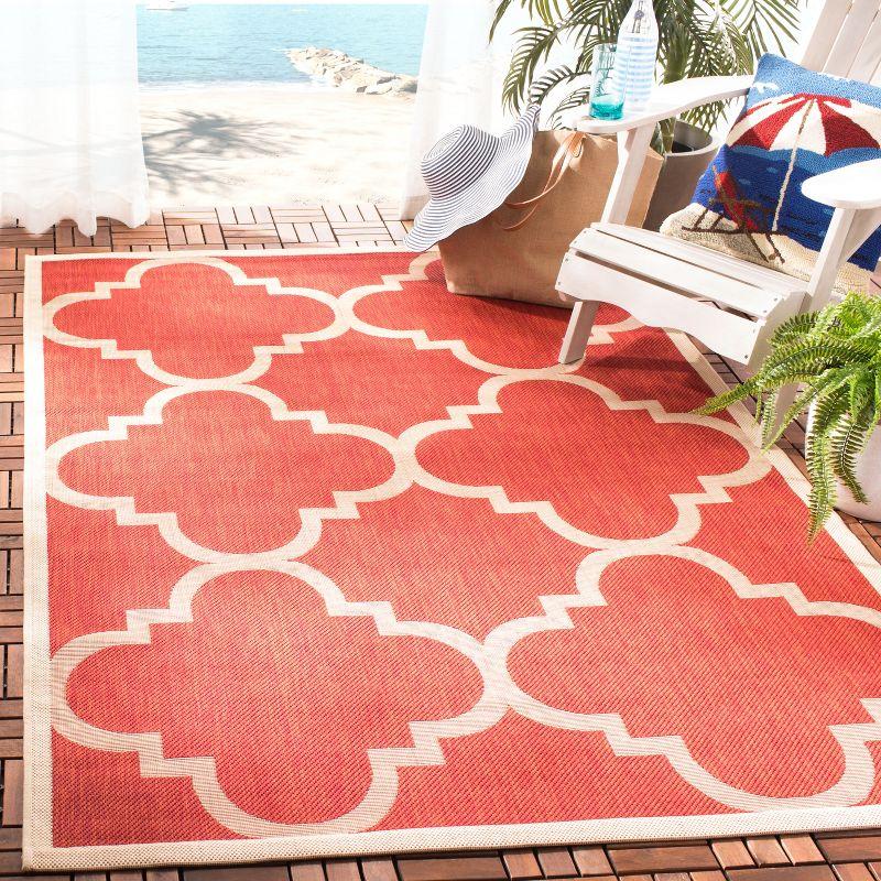 Courtyard CY6243 Power Loomed Indoor and Outdoor Accent Rug - Red - 2'7"x5' - Safavieh