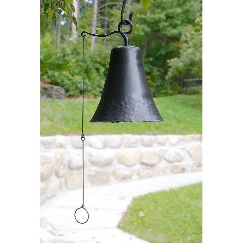 Large Wrought Iron Old Time Farmhouse Style Bell Black - ACHLA Designs: Weather-Resistant, No Assembly Required