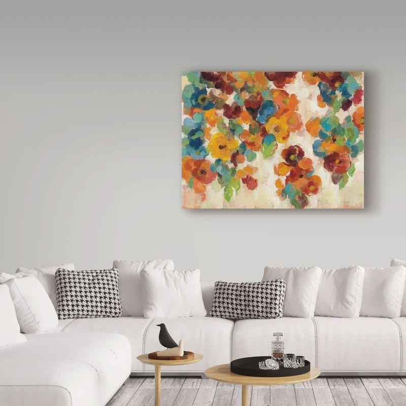 Trademark Fine Art - Silvia Vassileva 'Spice And Turquoise Florals' Canvas Art - 24x32