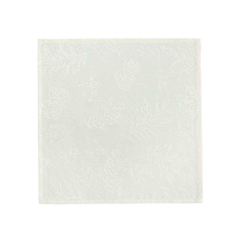 Elrene Elegant Woven Leaves Jacquard Damask Napkin, Set of 8 - Elrene Home Fashions