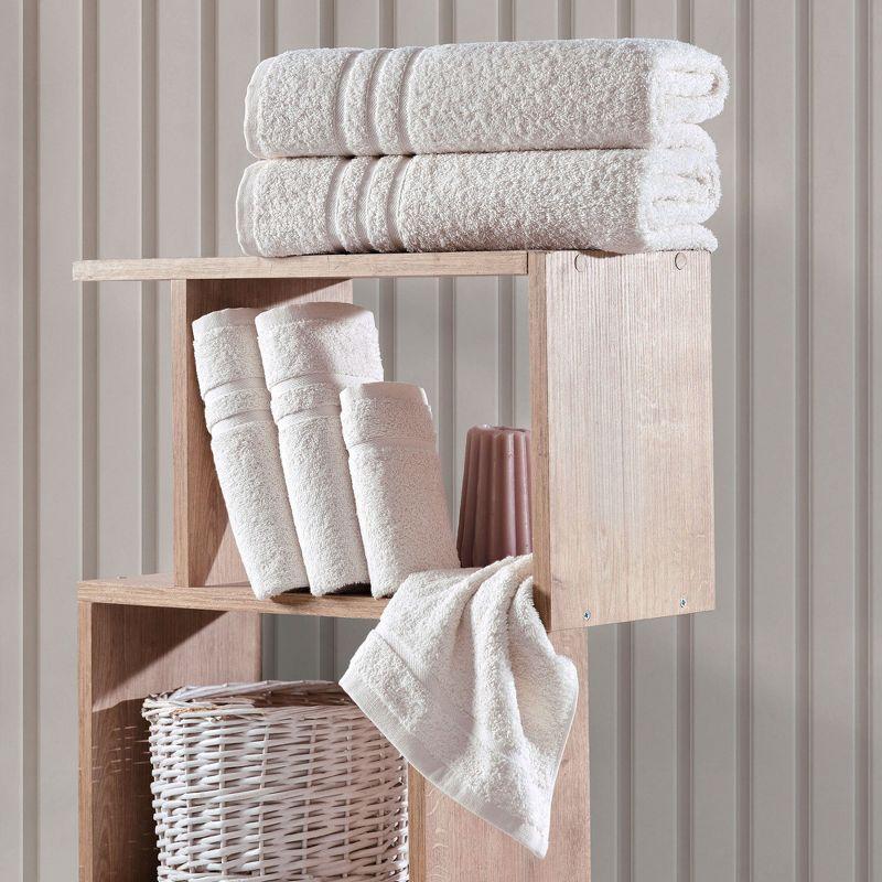 Hawmam Linen Coral 6 Piece Bath Towels Set for Bathroom Original Turkish Cotton Soft, Absorbent 2 Bath Towels, 2 Hand Towels, 2 Washcloths