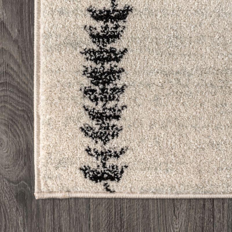 8'x10' Zaina Moroccan Beni Souk Area Rug, Cream/Black - JONATHAN Y