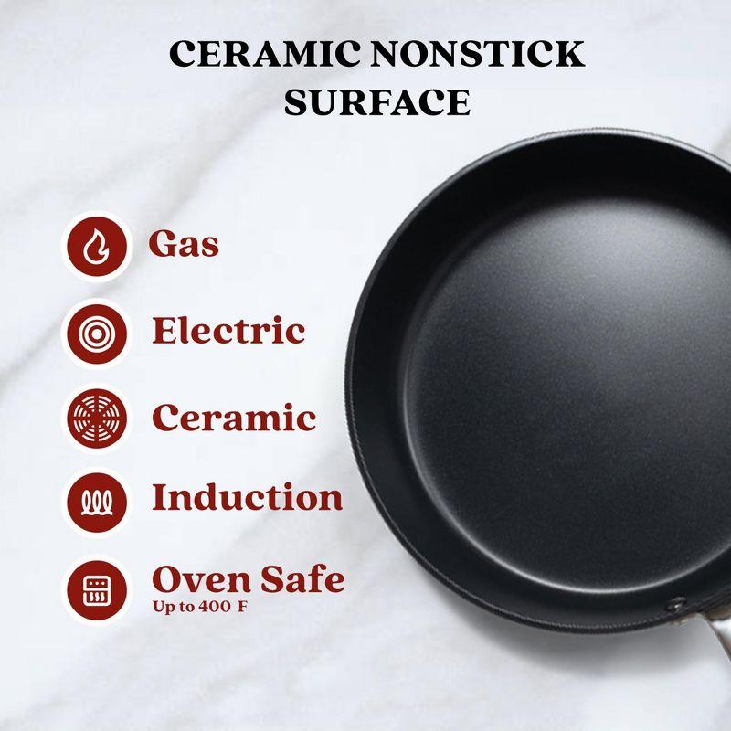 Alva Alva Maestro Nonstick Ceramic Frying Pan Skillet, Non-Toxic PFAS PFOA & PTFE Free, Healthy Cooking Pan, Compatible with all Stovetops & Induction Safe, Oven Safe & Stay-Cool Handle