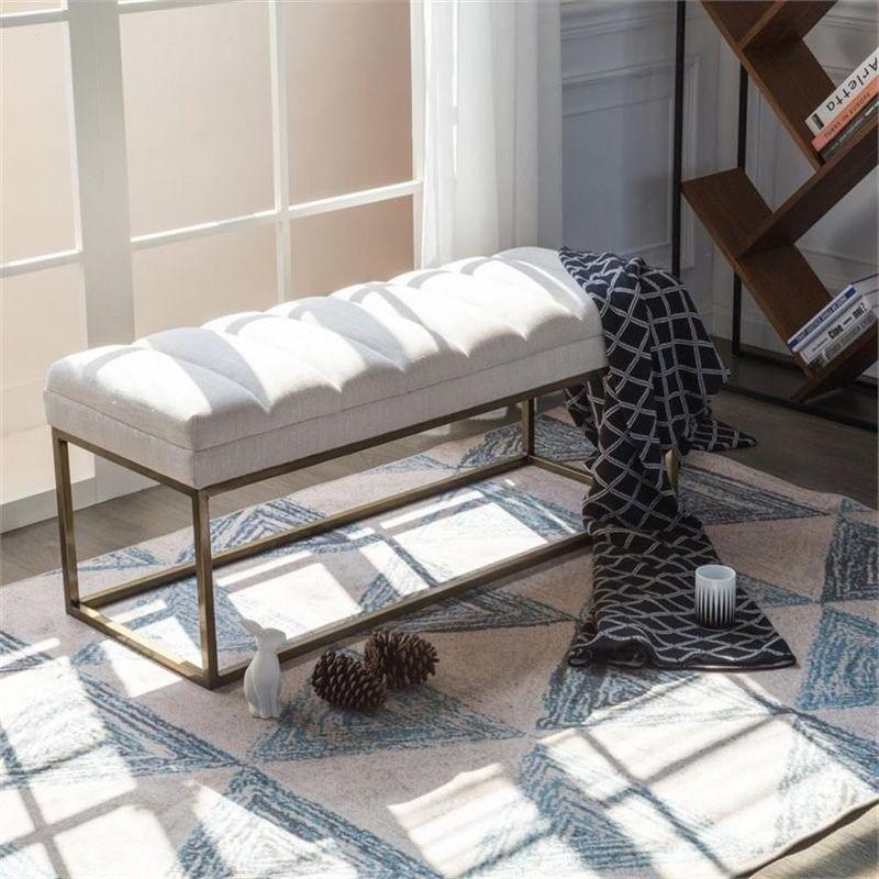 Everly Quinn Georgenia Boucle Upholstered Bench