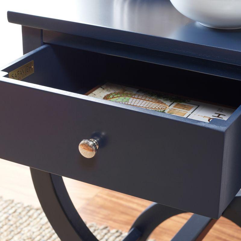 Maxine Accent Table With Storage Drawer - AMH6608G - Navy - Safavieh Couture