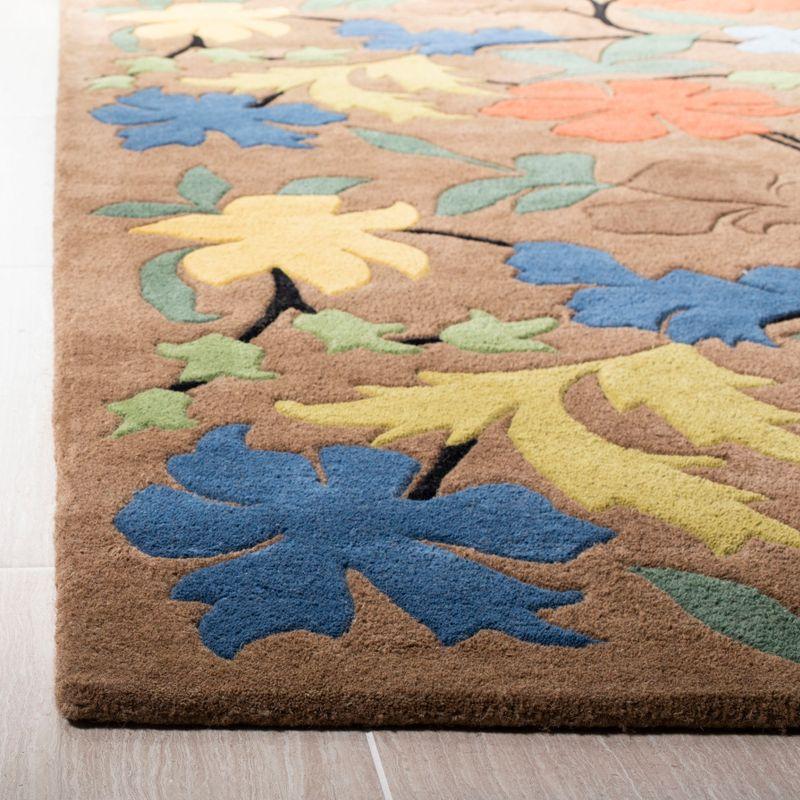 Handmade Multicolor Floral Wool Rectangular Area Rug