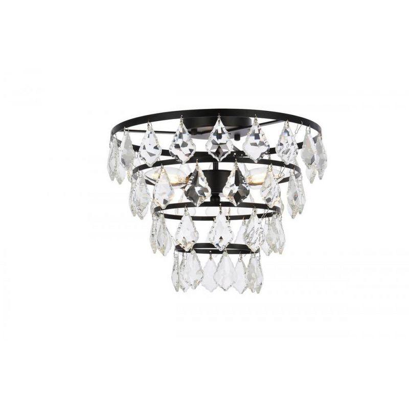 Elegant Lighting Ella 14 inch flush mount in black
