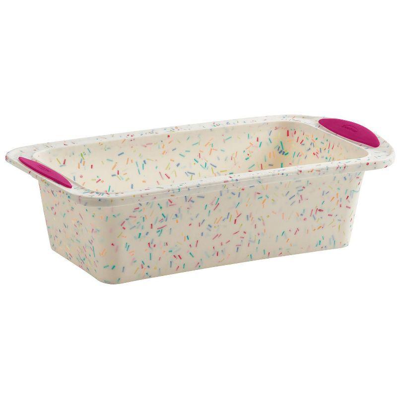 Trudeau Confetti Silicone Non-Stick Loaf Pan with Handles