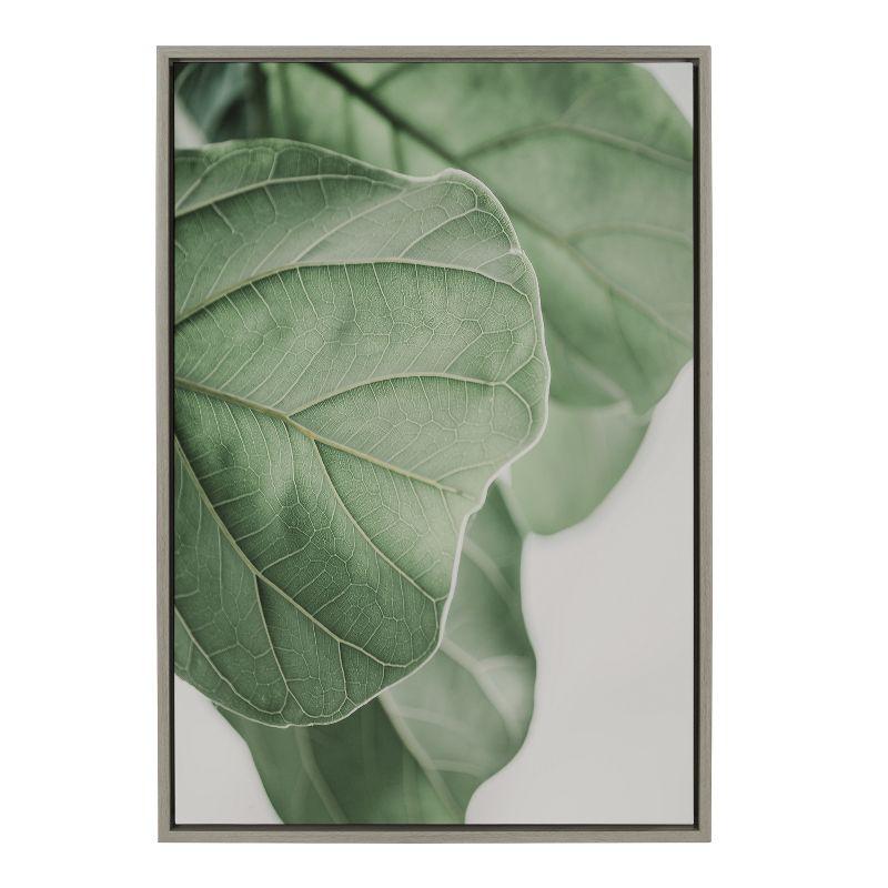 Sylvie Green Leaf Study Framed Canvas Art