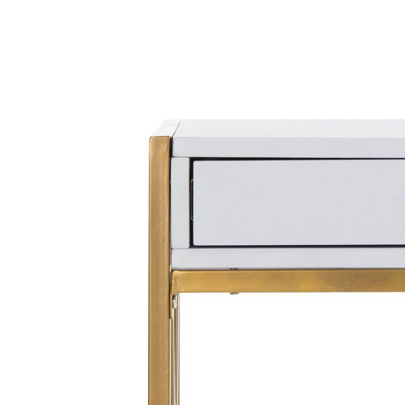 Elaine 1 Drawer Desk - White/Gold - Safavieh
