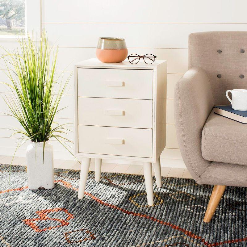 Pomona 3 Drawer Accent Table - CHS5700 - Vintage White - Safavieh