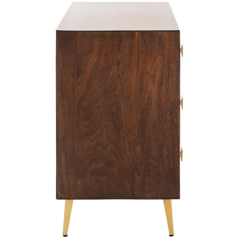 Katia 3 Drawer Chest - CHS6413 - Walnut/Gold - Safavieh