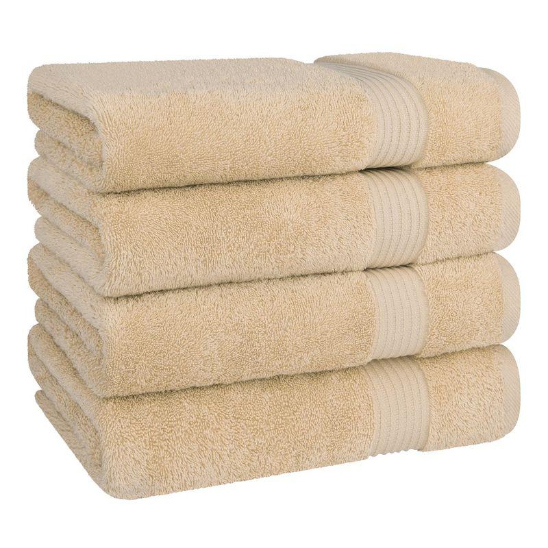 American Soft Linen Turkish Premium Quality 100% Cotton Turkish 4 Piece Bath Towel Set, Soft Absorbent Quick Dry Bath Towels for Bathroom