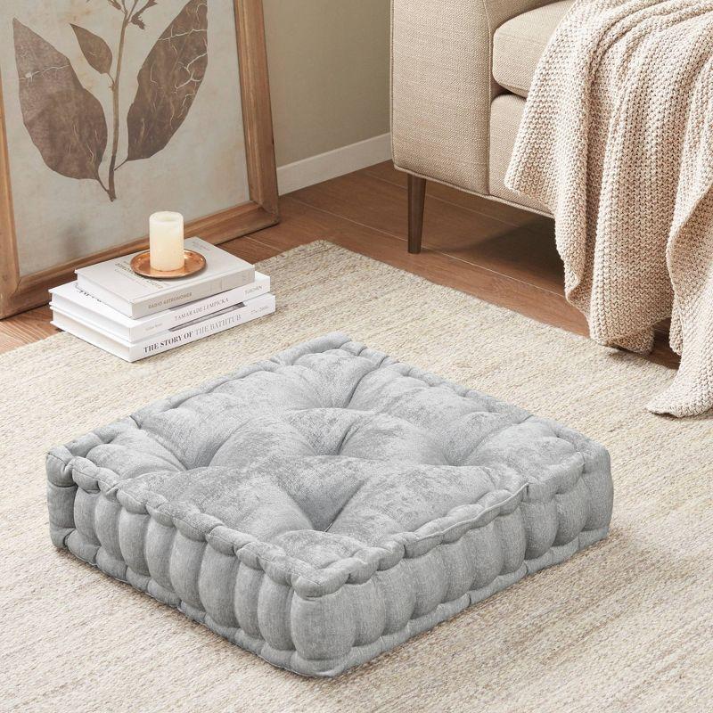 20"x20" Oversize Diah Poly Chenille Square Floor Pillow - Intelligent Design