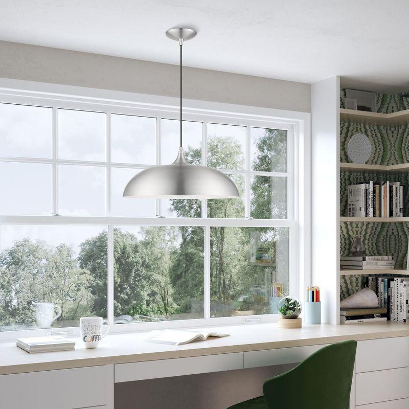 Livex Lighting Amador 1 - Light Pendant in  Brushed Aluminum/Polished Chrome