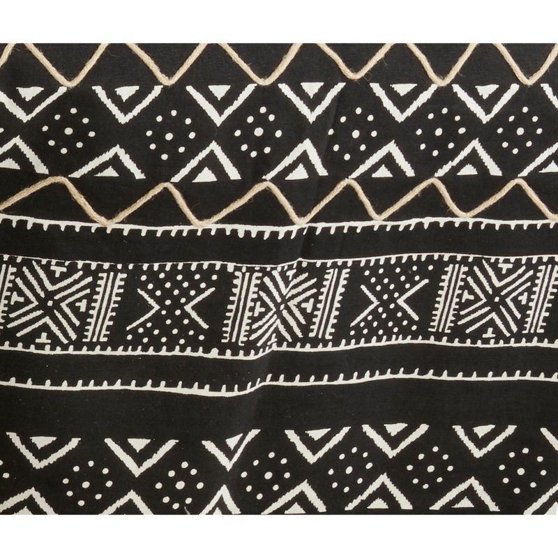 Black Cotton Mud Cloth Design Table Runner