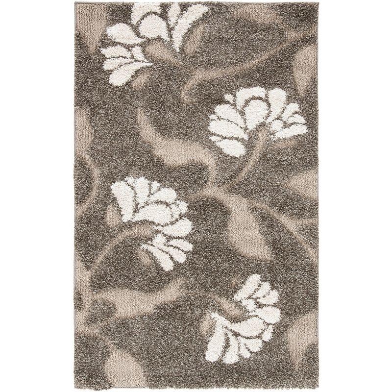 Florida Shag SG459 Power Loomed Indoor Accent Rug - Smoke/Beige - 3'3"x5'3" - Safavieh