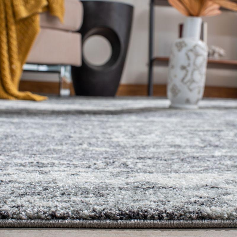 Modern Gray Square Synthetic Easy-Care Accent Rug