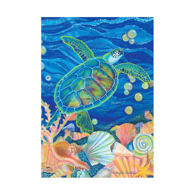 Swimming Sea Turtle Summer Garden Flag Nautical 18" x 12.5" Briarwood Lane