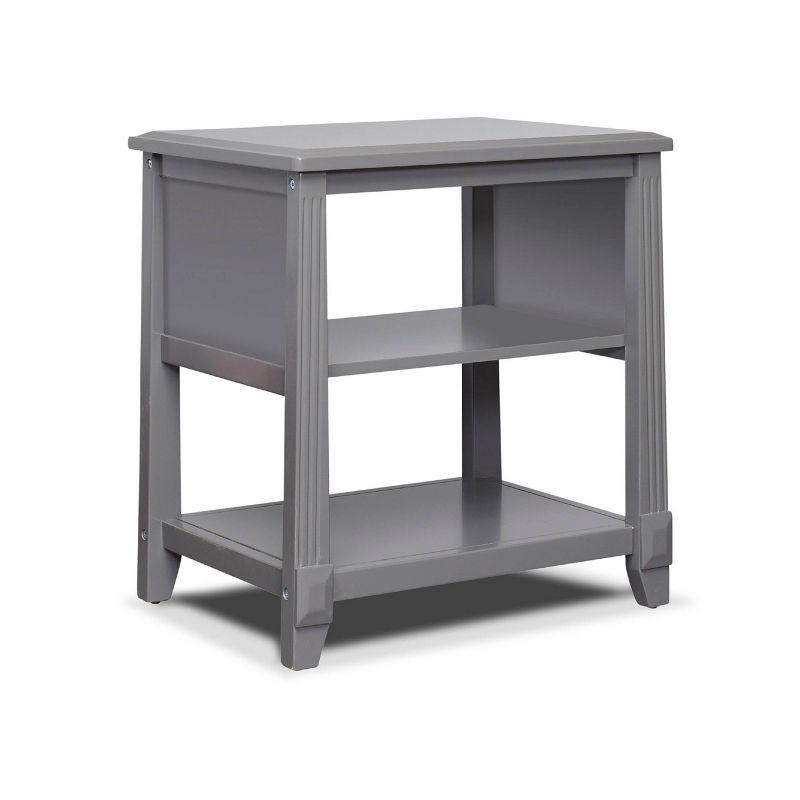 Berkley Solid Wood Gray Nightstand with Open Shelf for Nursery