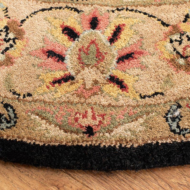 Heritage HG957 Hand Tufted Area Rug - Black/Beige - 6' Round - Safavieh.