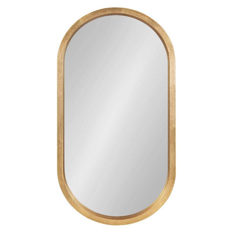 20" x 30" Travis Oval Wall Mirror Gold - Kate & Laurel: Modern Bathroom Vanity Decor