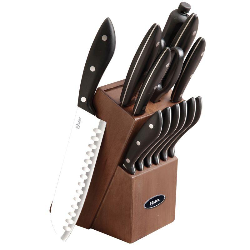 Oster 14-Piece Stainless Steel Cutlery Set with Mahogany Block