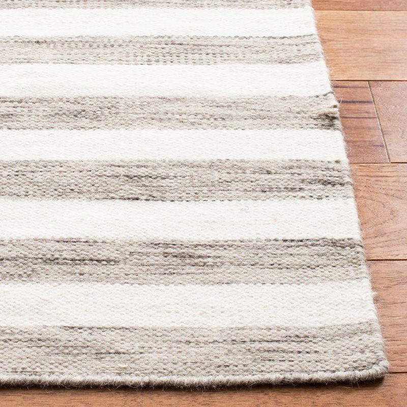 Dhurries DHU575 Hand Woven Area Rug - Brown/Ivory - 3'x5' - Safavieh.