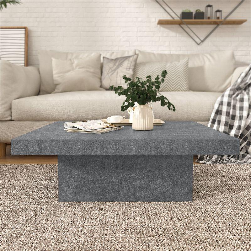 Carmelo 35.4'' Cement Gray Square Wood Coffee Table