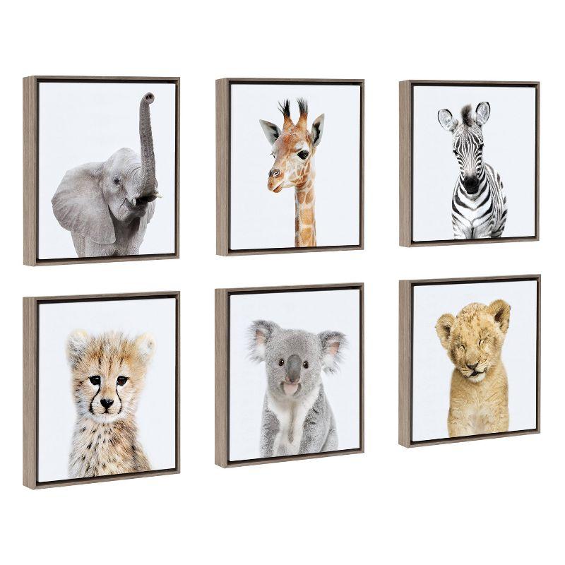 13" x 13" 6pc Ari Safari Animals Wall Art - Kate & Laurel All Things Decor