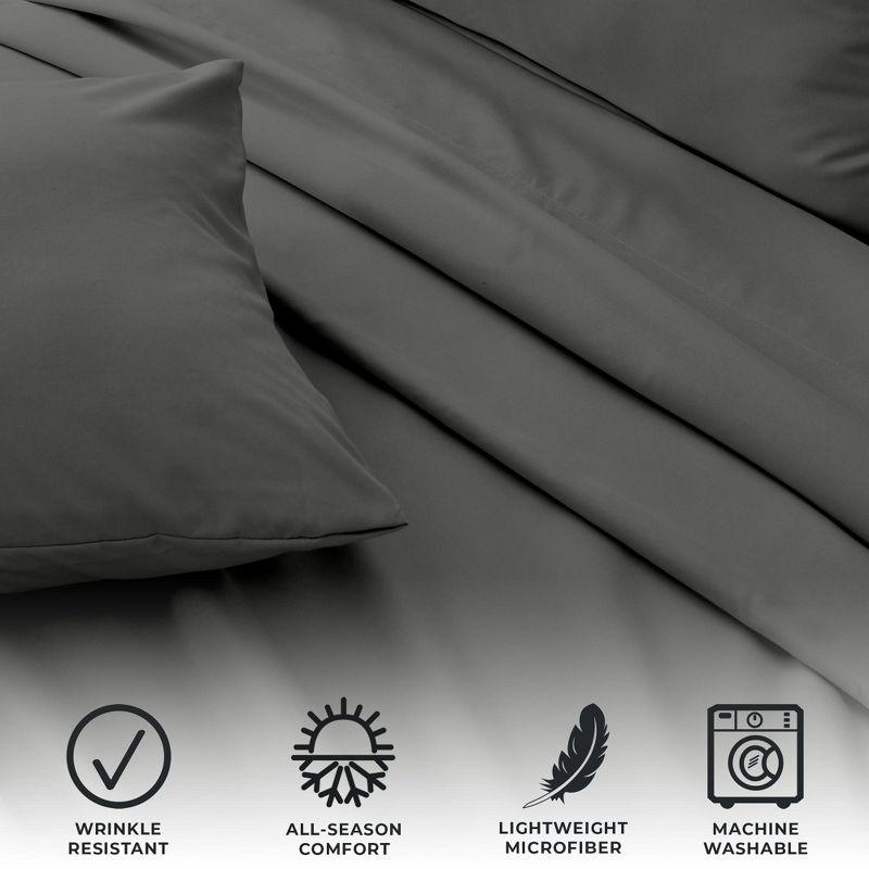 Graphite Full Microfiber Wrinkle-Resistant Sheet Set