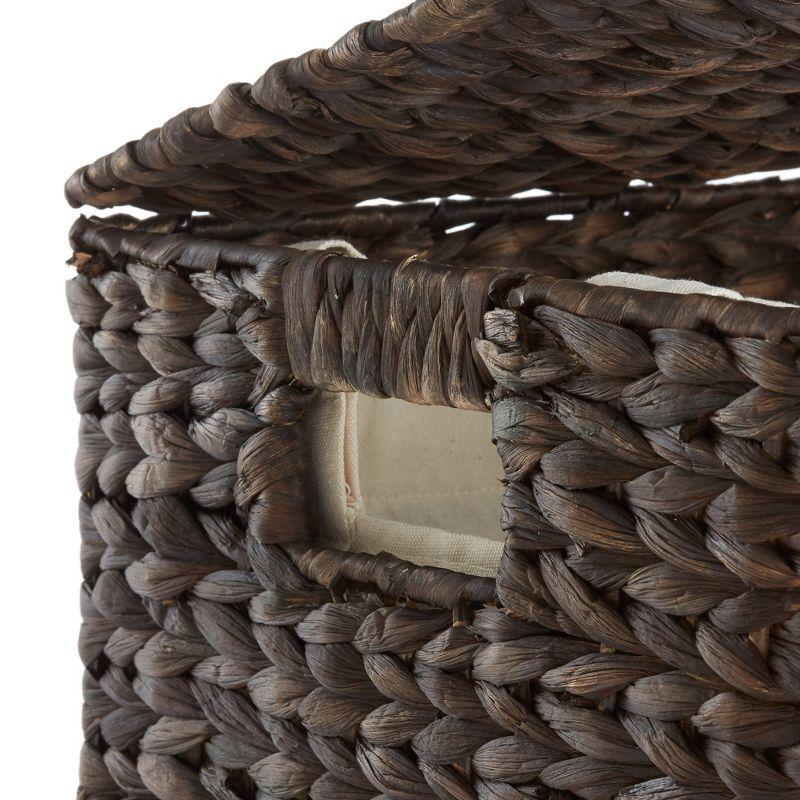 Casafield Large Laundry Hamper with Lid and Removable Liner Bag, Woven Water Hyacinth Laundry Basket for Clothes