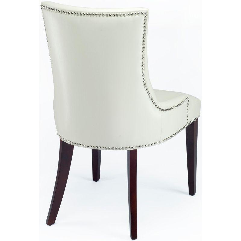 Becca 19''H Dining Chair with Silver Nail Heads - Cream/Leather - Safavieh