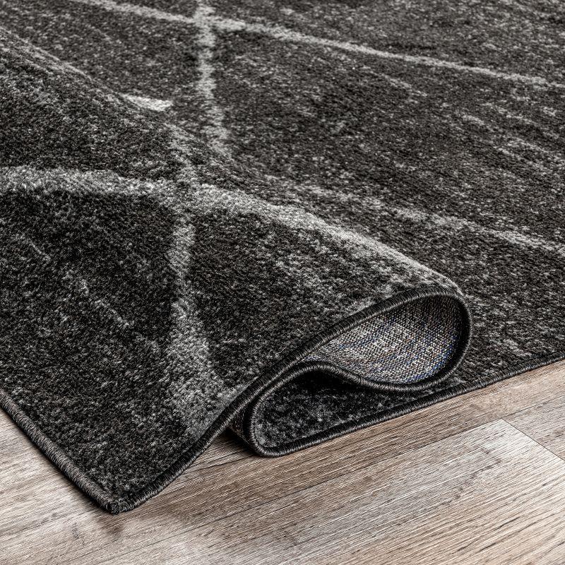 Nuloom 2x3 Thigpen Contemporary Indoor Area Rug, Charcoal, Abstract Lines, Non-Slip Backing, Stain Resistant, Bedroom Living Room, Kitchen