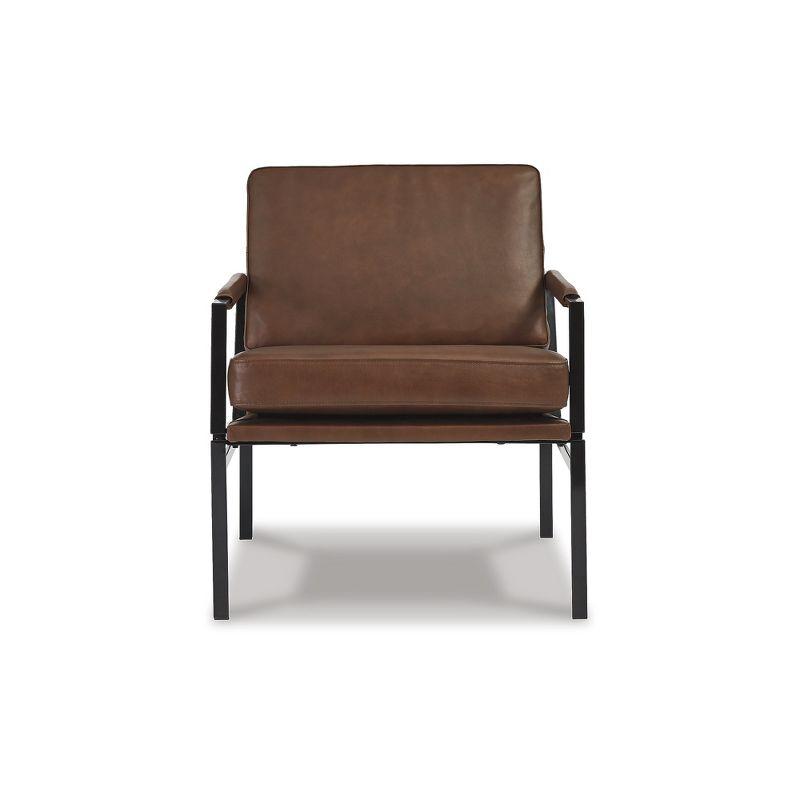 Signature Design by Ashley Contemporary Puckman Accent Chair Brown/Silver Finish