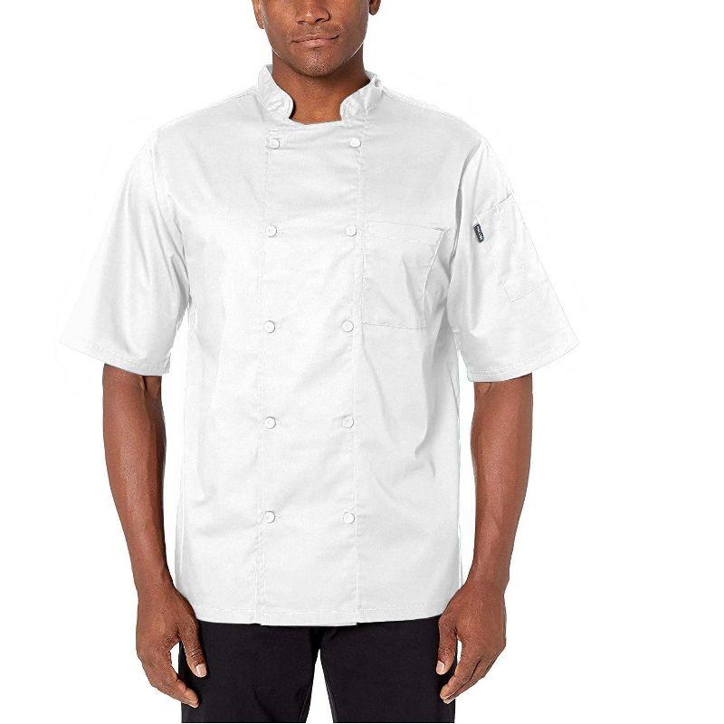 ChefCode Lightweight Cool Breeze Chef Coat Short Sleeve with Mesh Inlay Charcoal XS