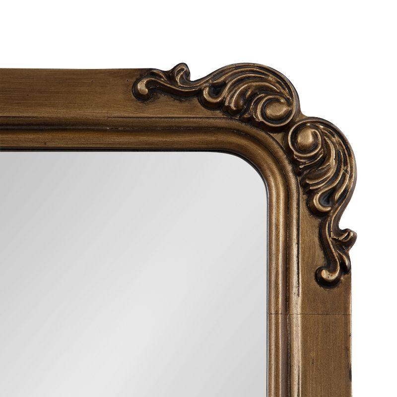 Elegant Ivette Gold Rectangular Mirror with Baroque Garland Detail, 25x35