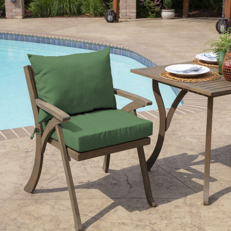 Arden Selections Outdoor Dining Chair Cushion, 21 x 21, Water Repellent, Fade Resistant 21 x 21, Moss Green Leala