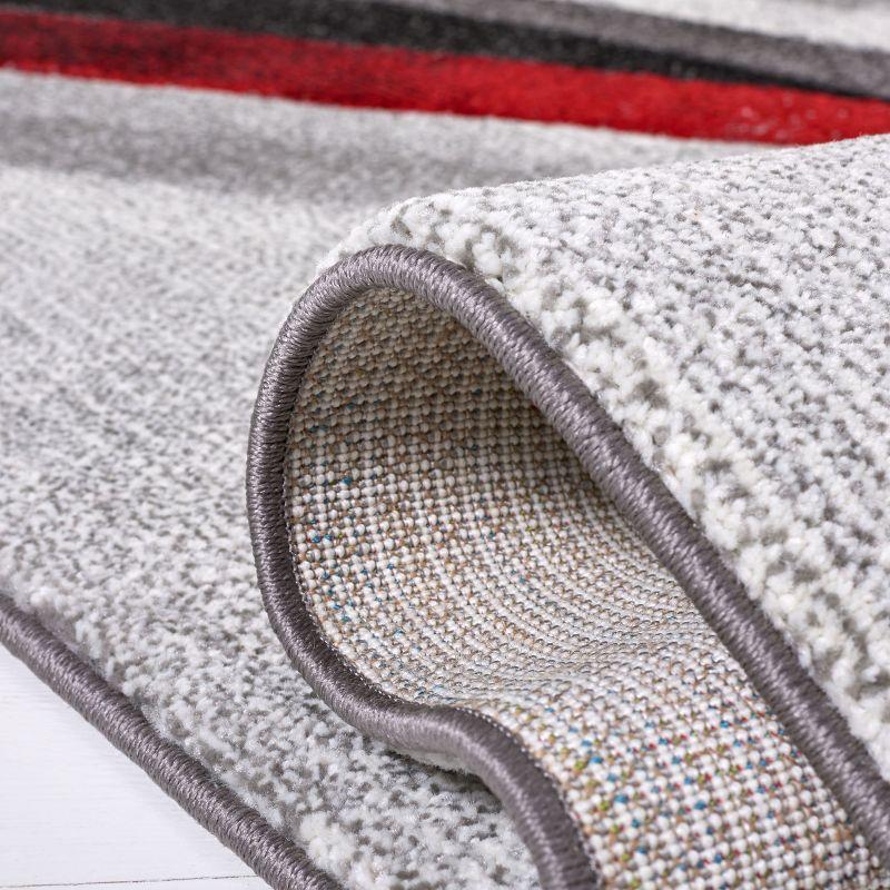 Hollywood HLW710 Machine Made Accent Rug - 2'7"x5' - Grey/Red - Safavieh