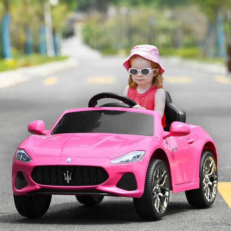 Costway 12V Kids Ride On Car Maserati GranCabrio Licensed w/ Remote Control& Lights Pink