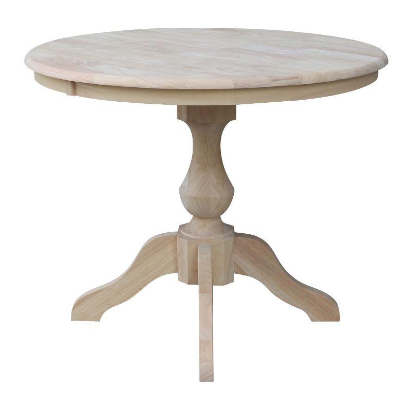 International Concepts 36" Round Top Pedestal Table-28.9" H, Unfinished