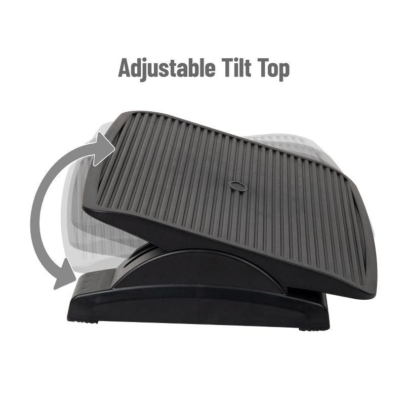 Mind Reader Foot Rest, Under Desk at Work, Ergonomic, Height Adjustable, Office, Plastic, 17.5"L x 13.5"W x 3.5"H