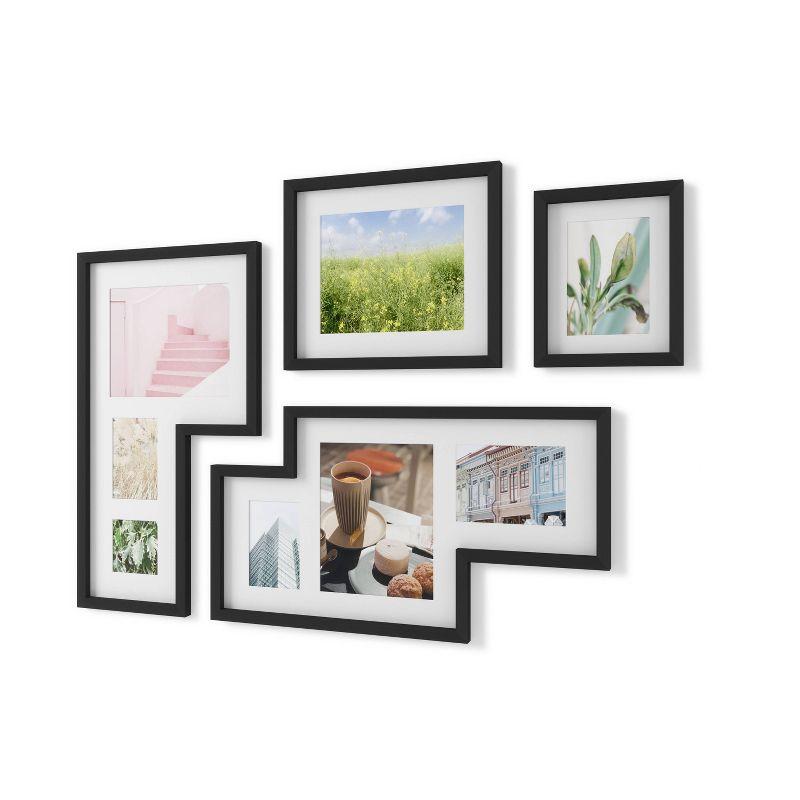 Mingle Gallery Picture Frames Set Black - Umbra: Modern Wall Collage, Multi-Size Photo Display, Sawtooth Mount